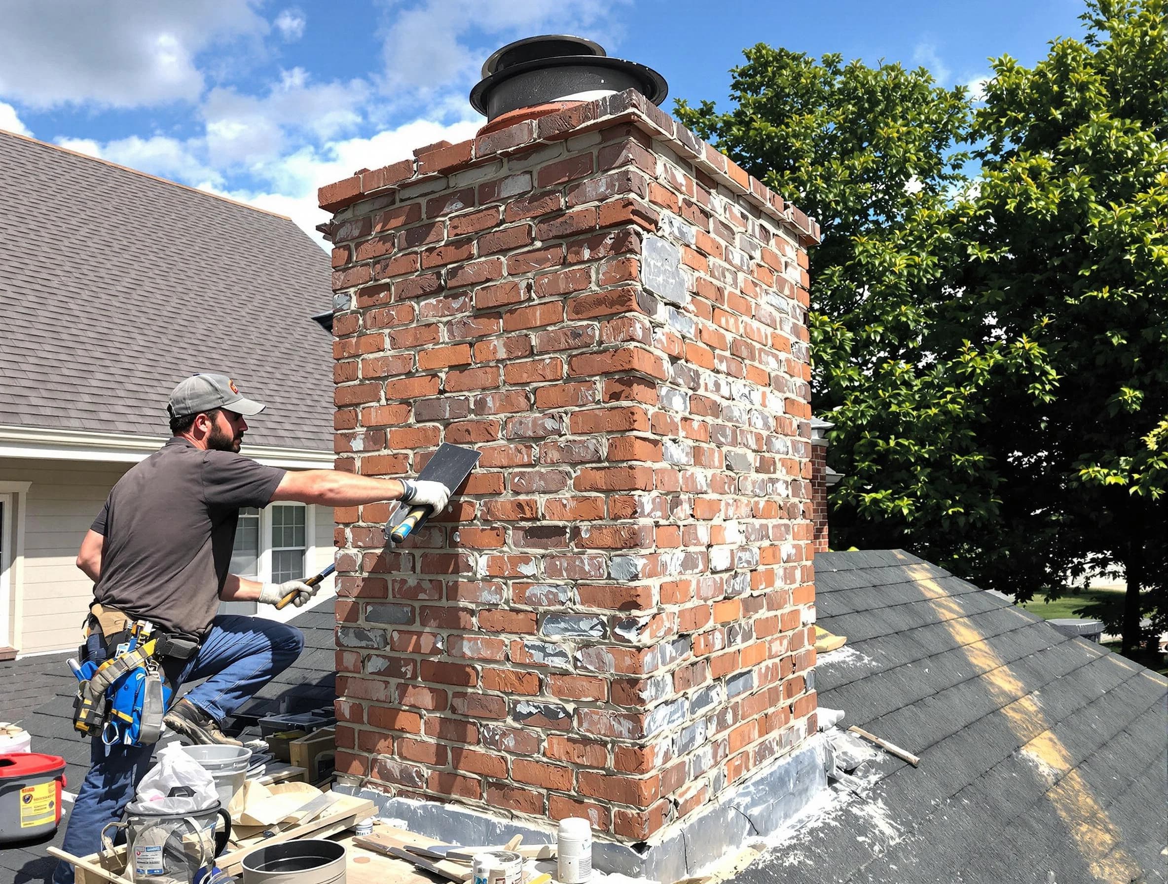 Completed chimney rebuild by Villa Rica Chimney Sweep in Villa Rica, GA