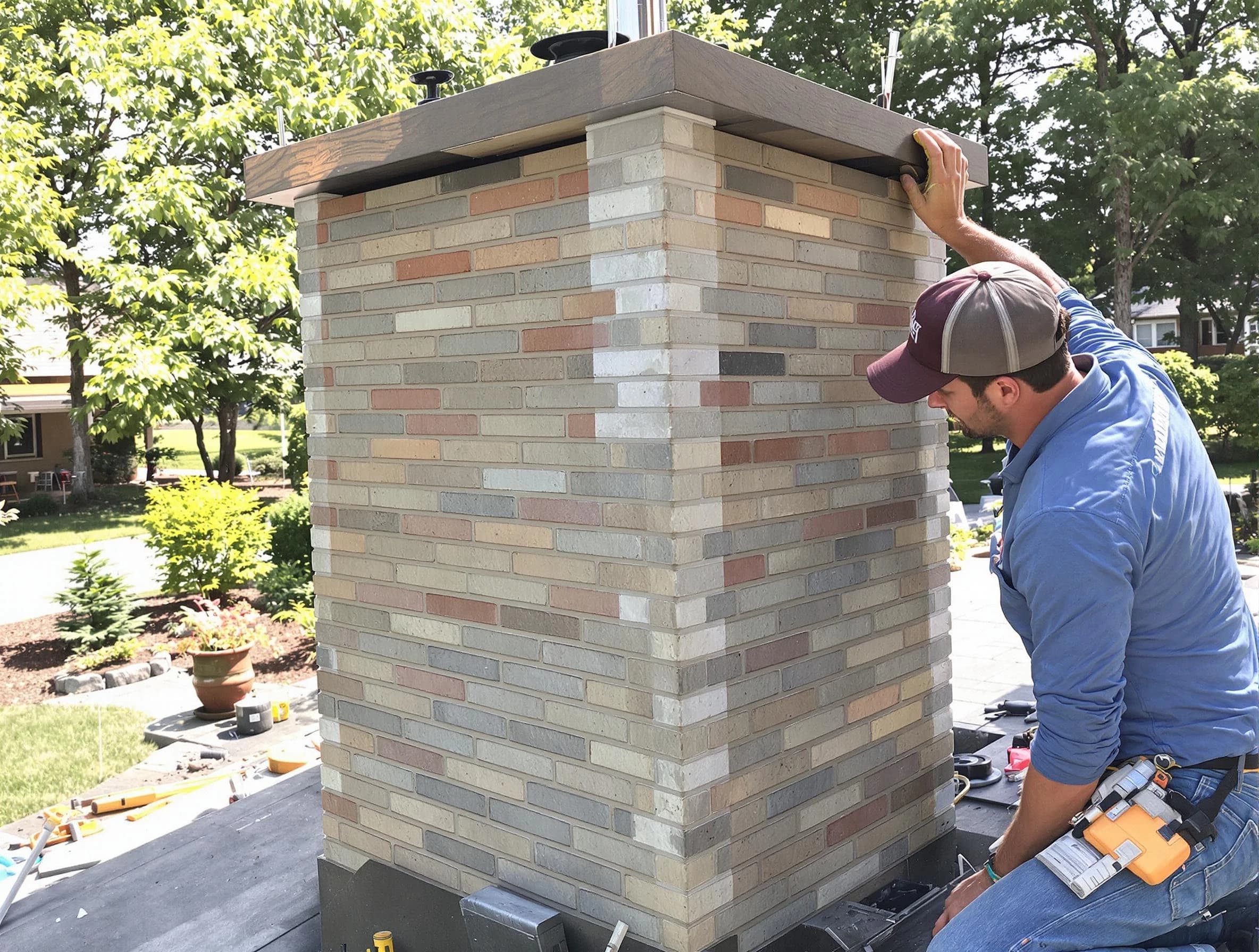 Villa Rica Chimney Sweep completing a modern chimney remodel in Villa Rica, GA