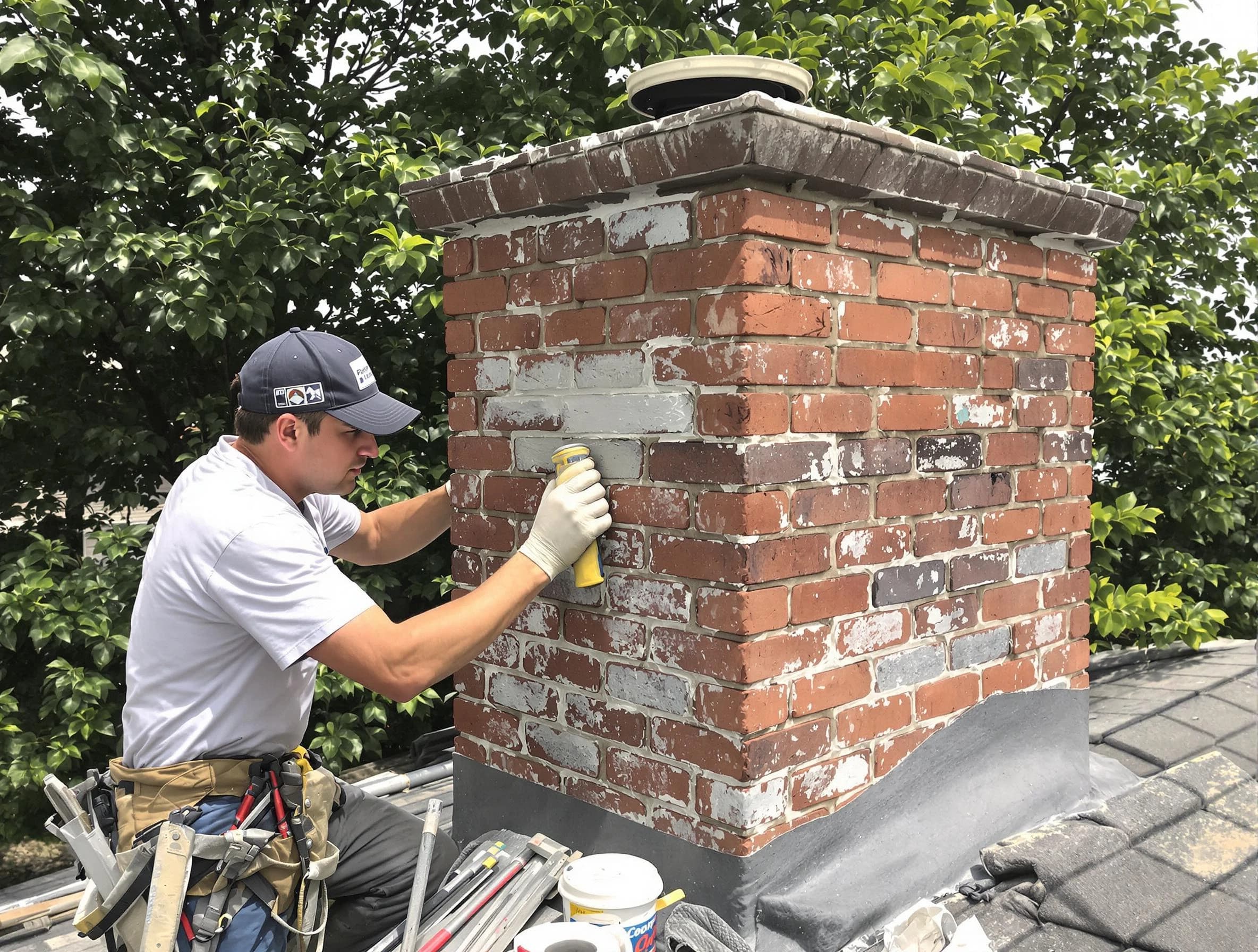 Villa Rica Chimney Sweep restoring an aging chimney in Villa Rica, GA