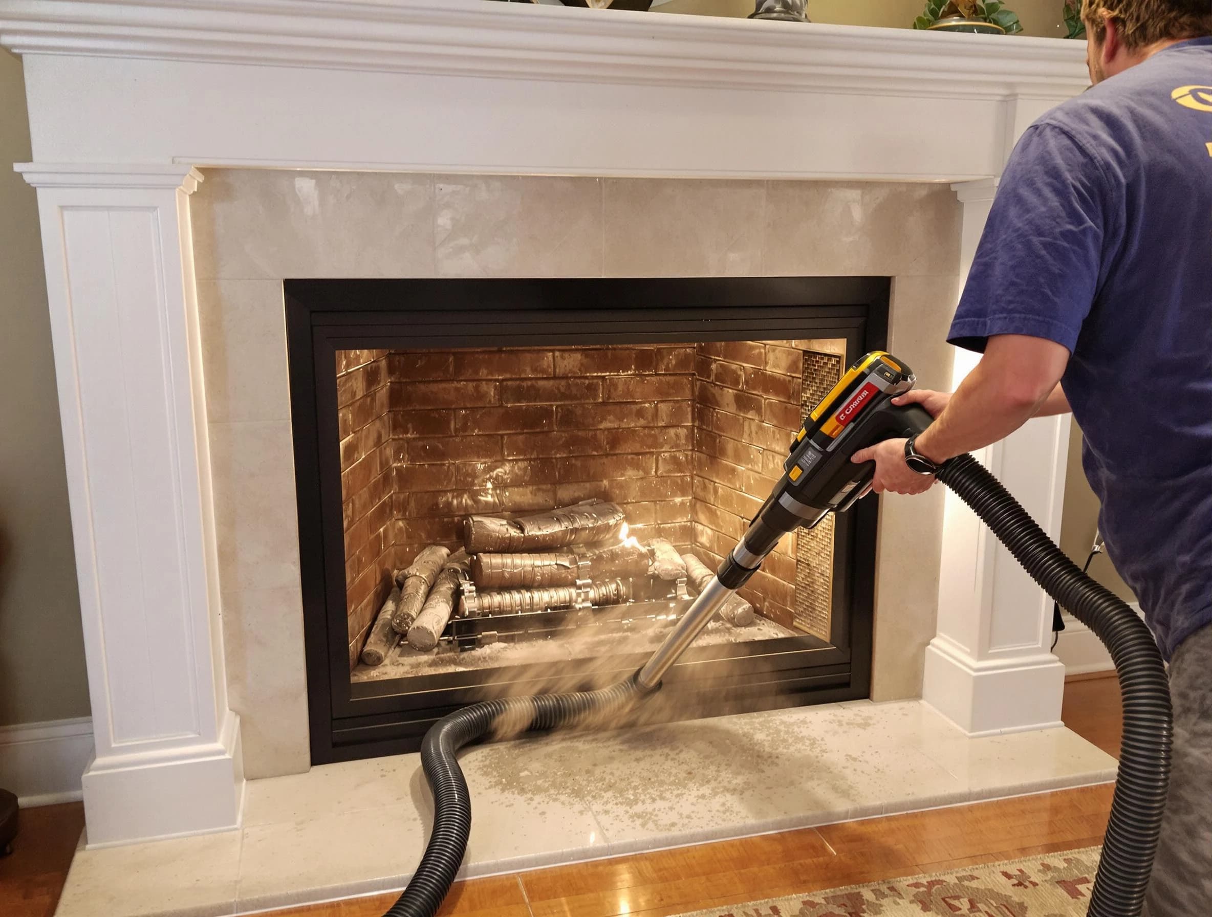 Fireplace cleaning performed by Villa Rica Chimney Sweep in Villa Rica, GA