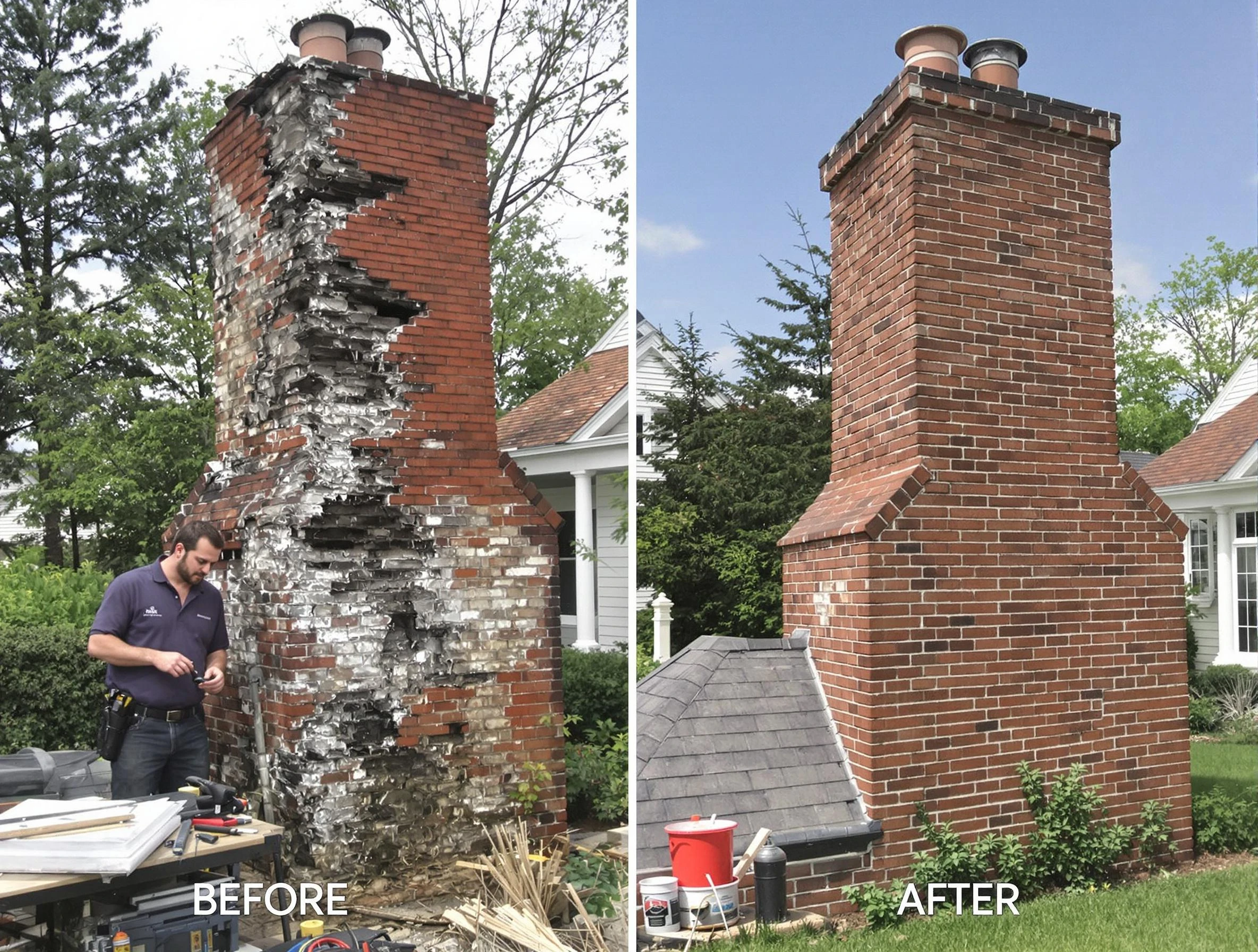 Villa Rica Chimney Sweep performing a full chimney restoration in Villa Rica, GA