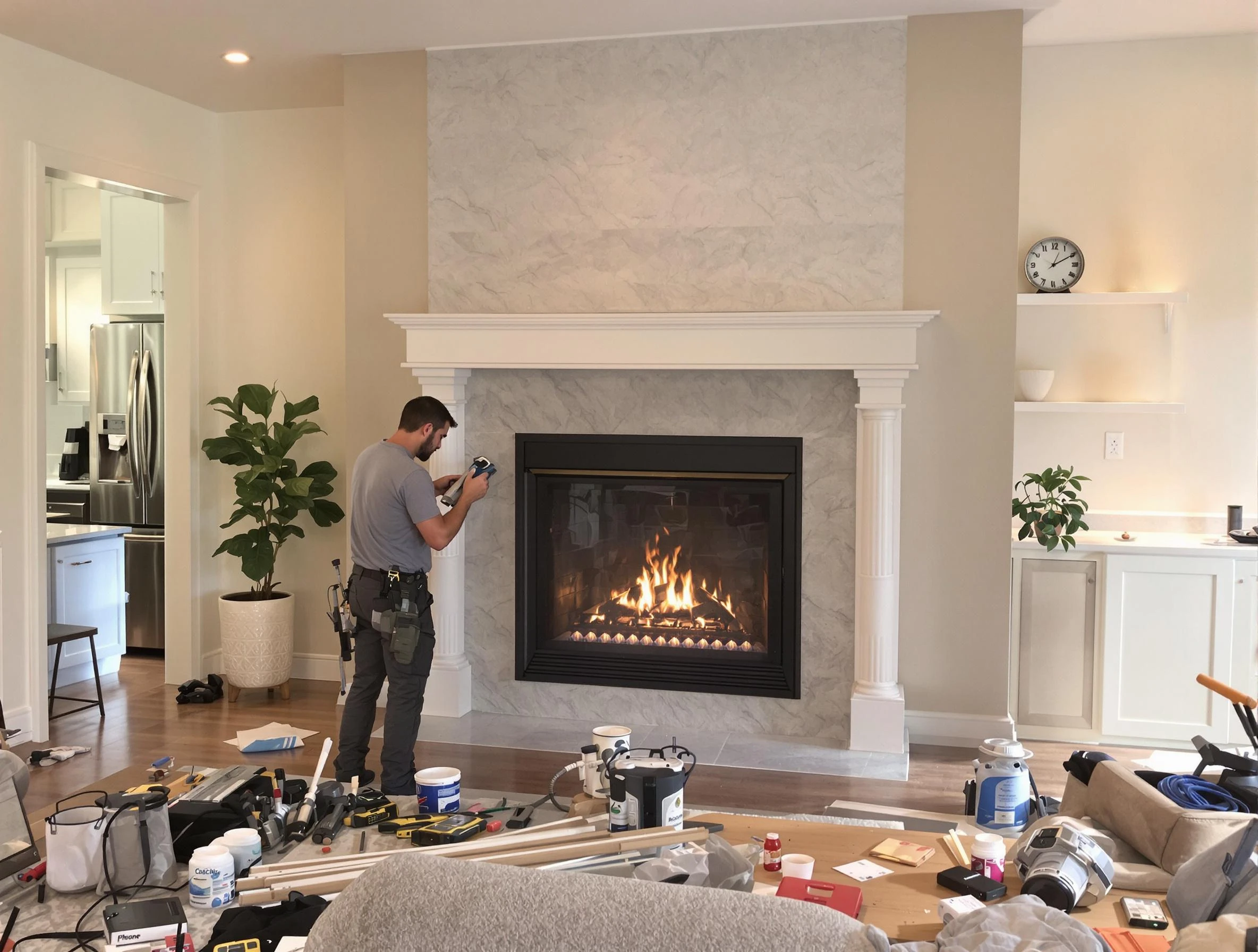 Newly installed fireplace by Villa Rica Chimney Sweep in Villa Rica, GA